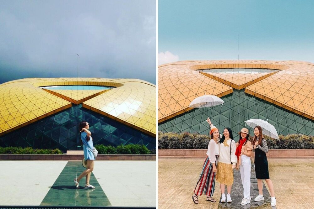 Gợi ý tạo dáng chụp đơn và chụp nhóm với công trình bông hoa Dã Qùy